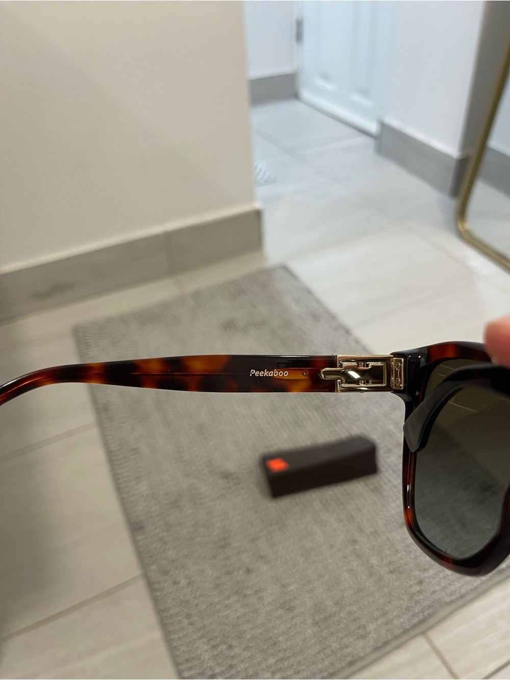 Fendi Peekaboo Tortoiseshell Oversized Sunglasses Gold Logo Designer Shades Case - Picture 6 of 14